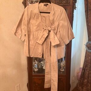 Vera Wang Cream Blouse with Tie Detail